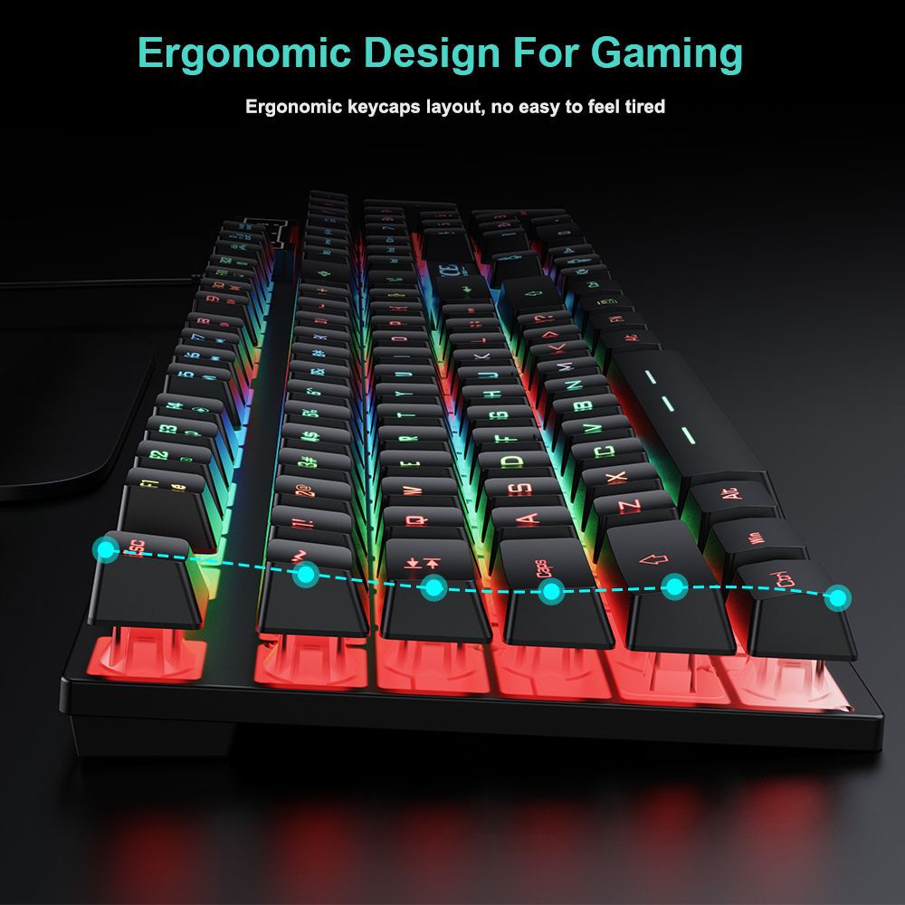 AN-300 104-Key Wired Gaming Keyboard and 7D Mouse Combo