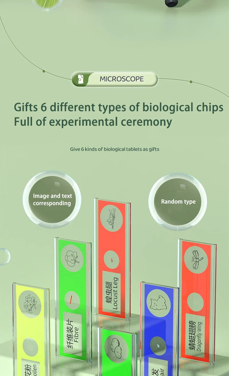 Pocket Handheld LED Microscope with Display and Memory Card