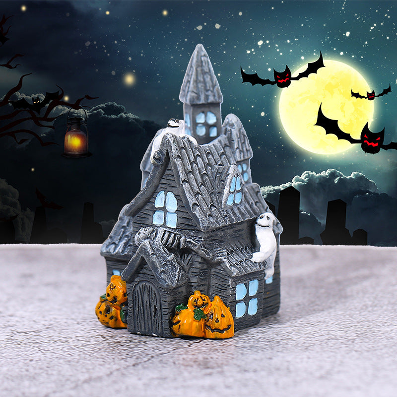 Mini Halloween House Resin Decoration, A–D Styles