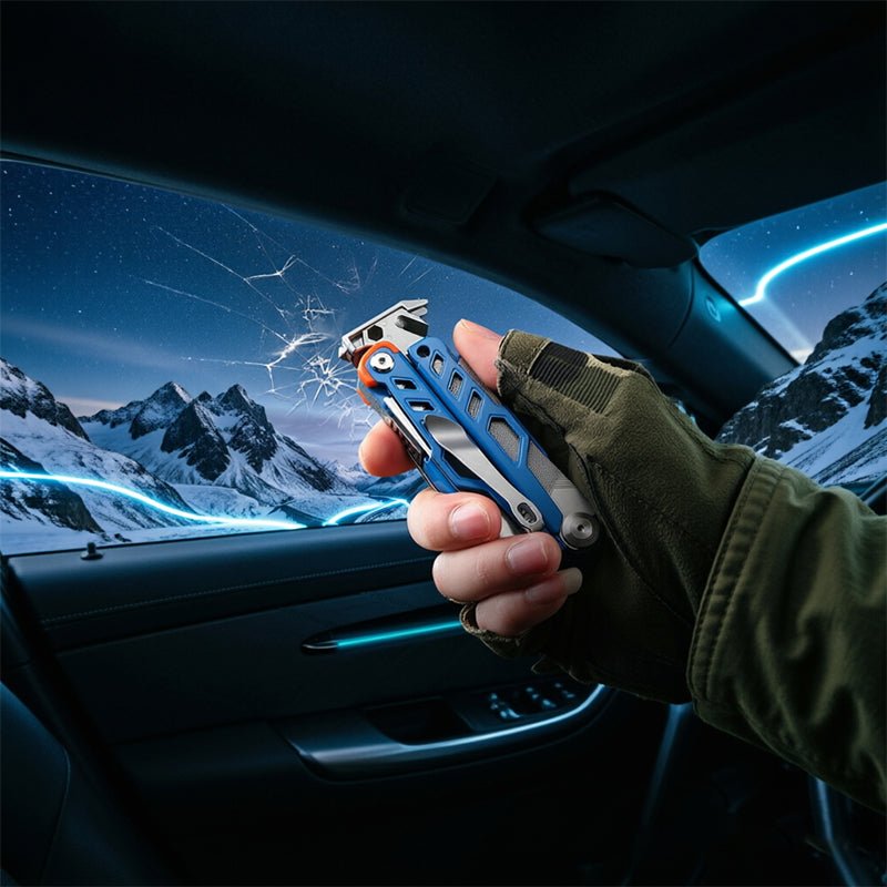 Compact Folding Multi-Tool with Pliers, Knife and Nail Puller