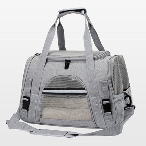 Soft-Sided Oxford Pet Carrier Bag with Wool Cushion – Mesh Ventilation, Top Handle & Shoulder Strap | Cats & Dogs up to 10kg | 6 Colors