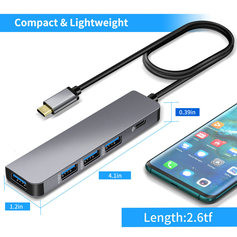 USB-C 3.0 Hub with 4 USB Ports and PD Charging Port