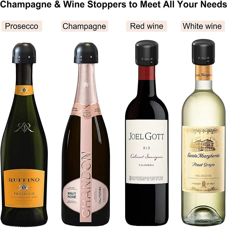 Food-Grade Silicone Wine & Champagne Bottle Stopper – 7-Day Freshness Seal | Lock Mechanism | Gift Box