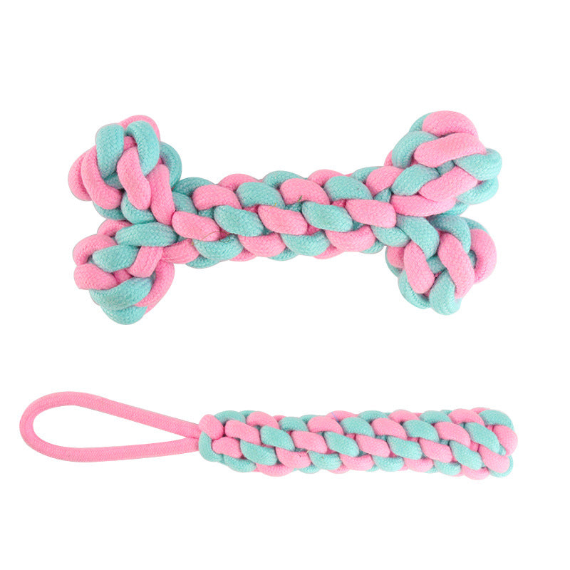 Braided Cotton Rope Dog Toy Set – Knot Balls, Tug Ropes & Dumbbell Knots | Chew, Molar & Tug-of-War | Dogs | 4, 6 & 12 Piece