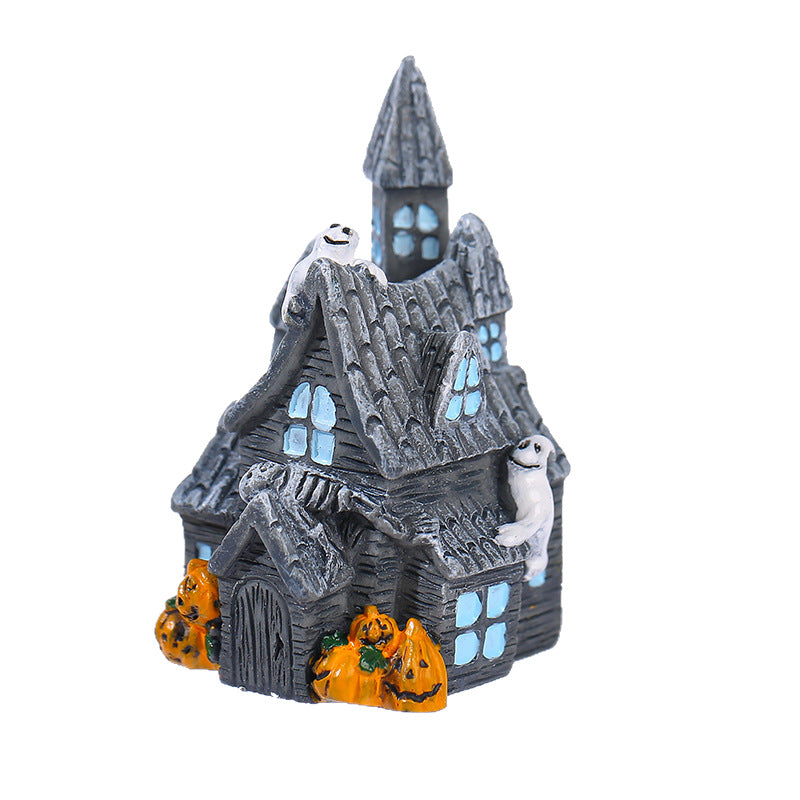 Mini Halloween House Resin Decoration, A–D Styles