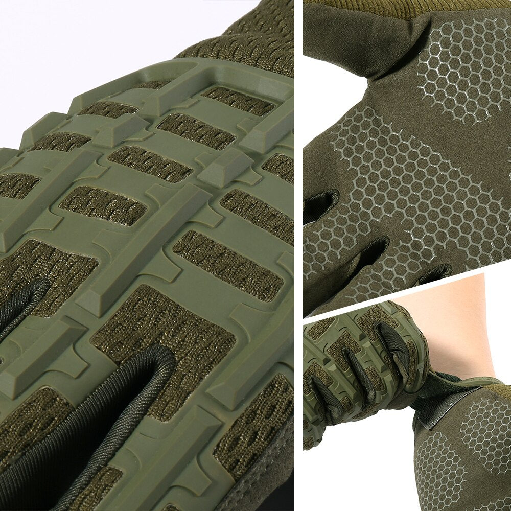 Full-Finger Tactical Gloves with Rubber Knuckle Protection