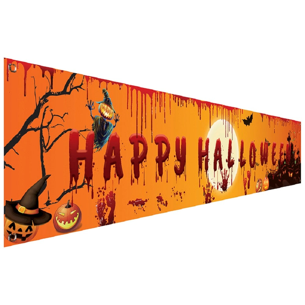 250 × 48 cm Halloween Hanging Banner & Party Backdrop