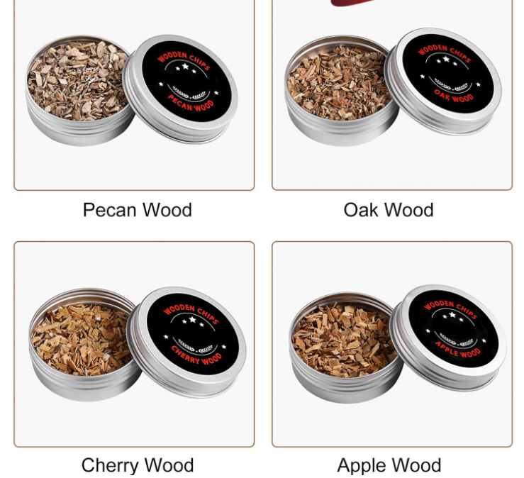 Wooden Cocktail Smoker & Flavored Wood Chip Options