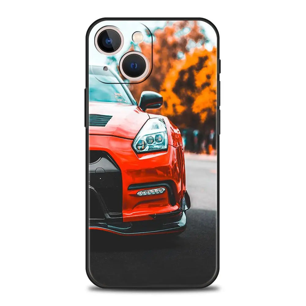 Blue & Red JDM Sports Car TPU Phone Case for iPhone 12–15