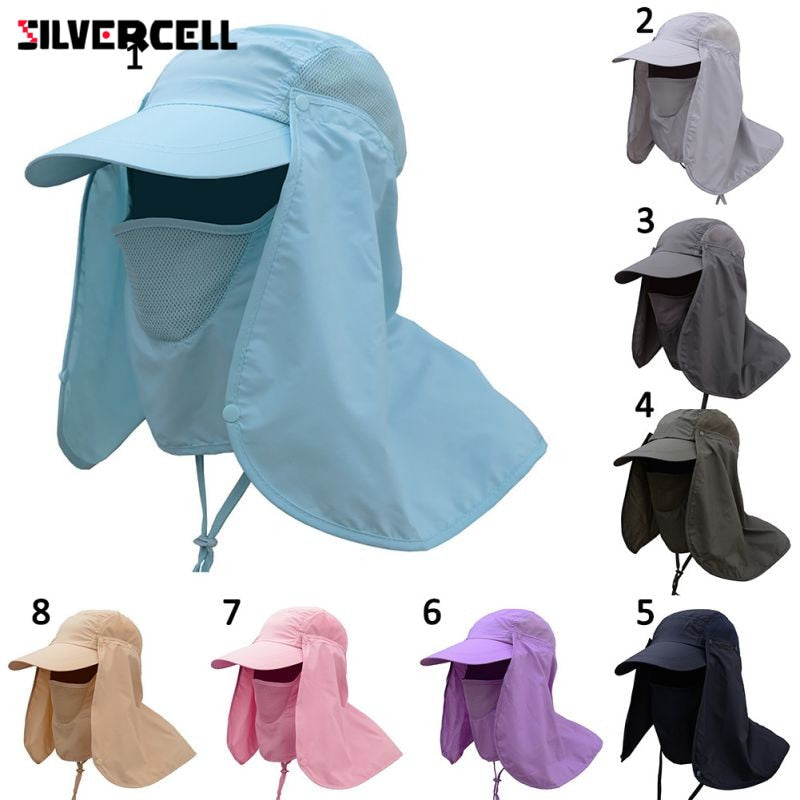 Unisex Flap Sun Hat with Removable Neck & Face Cover