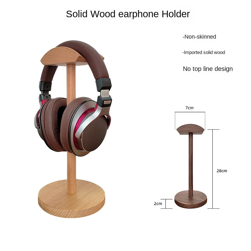 KOF Pattern Solid Wood Headphone Stand for Over-Ear Headphones