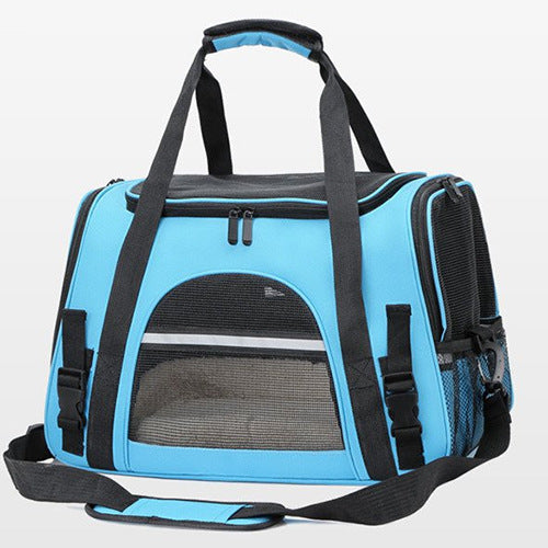 Soft-Sided Oxford Pet Carrier Bag with Wool Cushion – Mesh Ventilation, Top Handle & Shoulder Strap | Cats & Dogs up to 10kg | 6 Colors