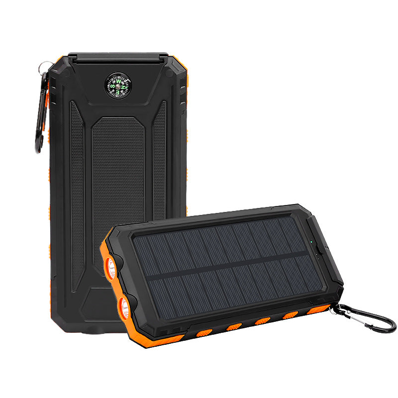 10,000mAh Solar Power Bank with Flashlights & Compass