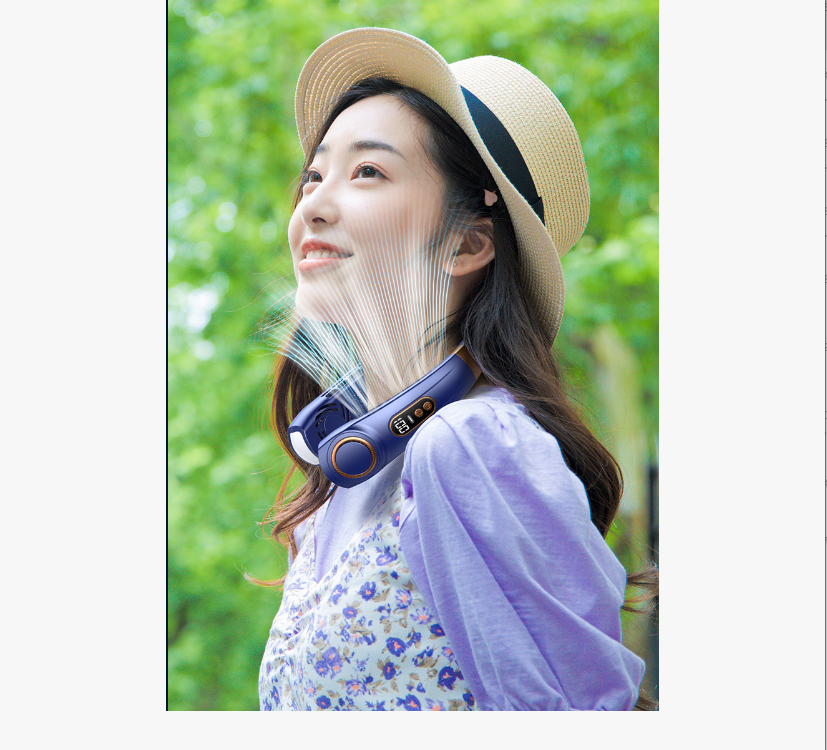 Bladeless Rechargeable Neck Fan – 5-Speed Hands-Free Portable Fan for Outdoor, Travel & Office