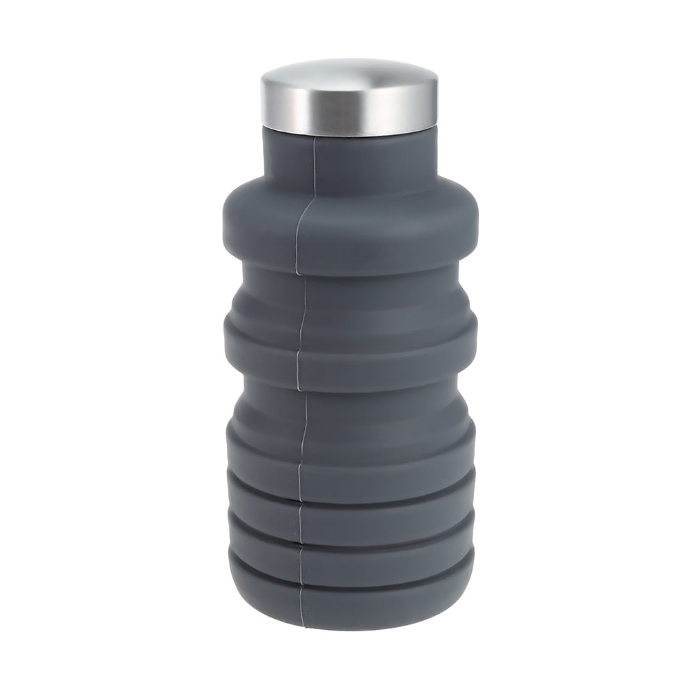 Portable Silicone Folding Water Bottle – Collapsible Travel Bottle, 225ml to 500ml