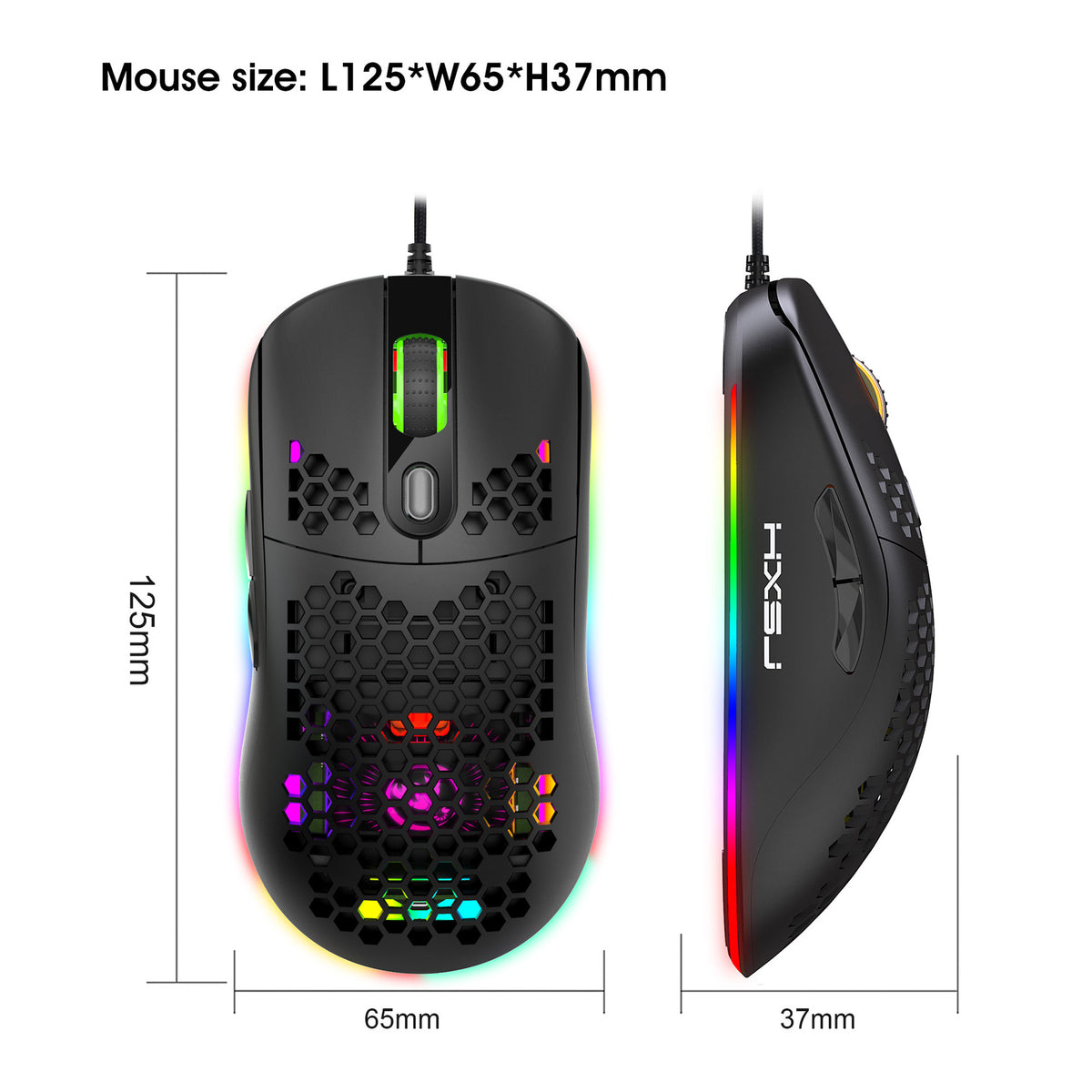 Wired RGB Hollow-Shell Gaming Mouse