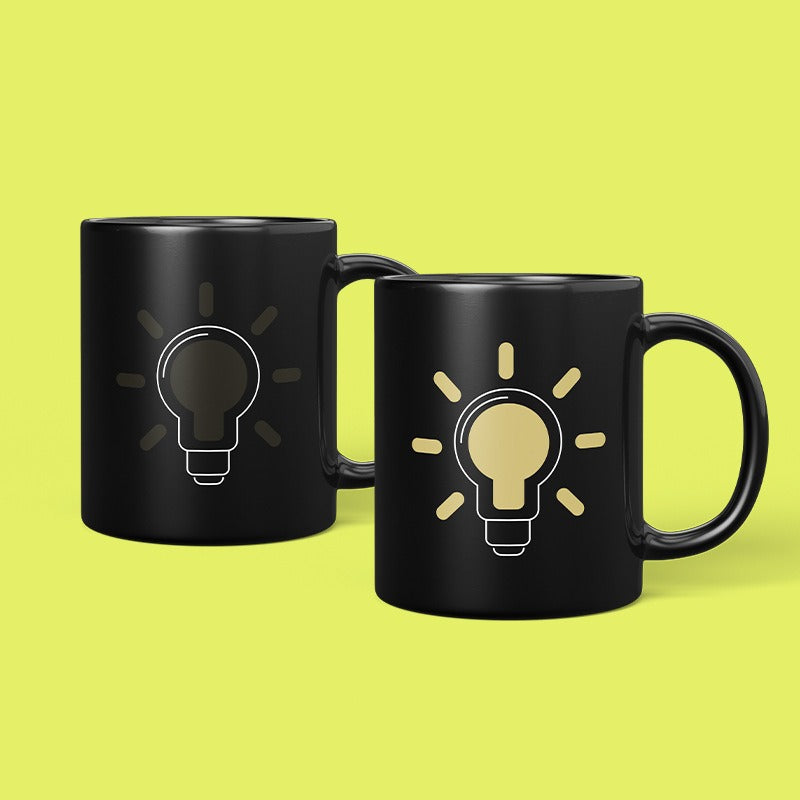 Temperature Sensitive Color Changing Ceramic Mug – Heat Reveal Coffee Cup, 401-500ml