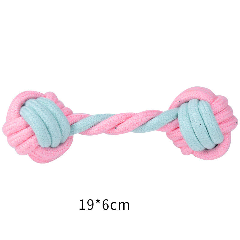 Braided Cotton Rope Dog Toy Set – Knot Balls, Tug Ropes & Dumbbell Knots | Chew, Molar & Tug-of-War | Dogs | 4, 6 & 12 Piece