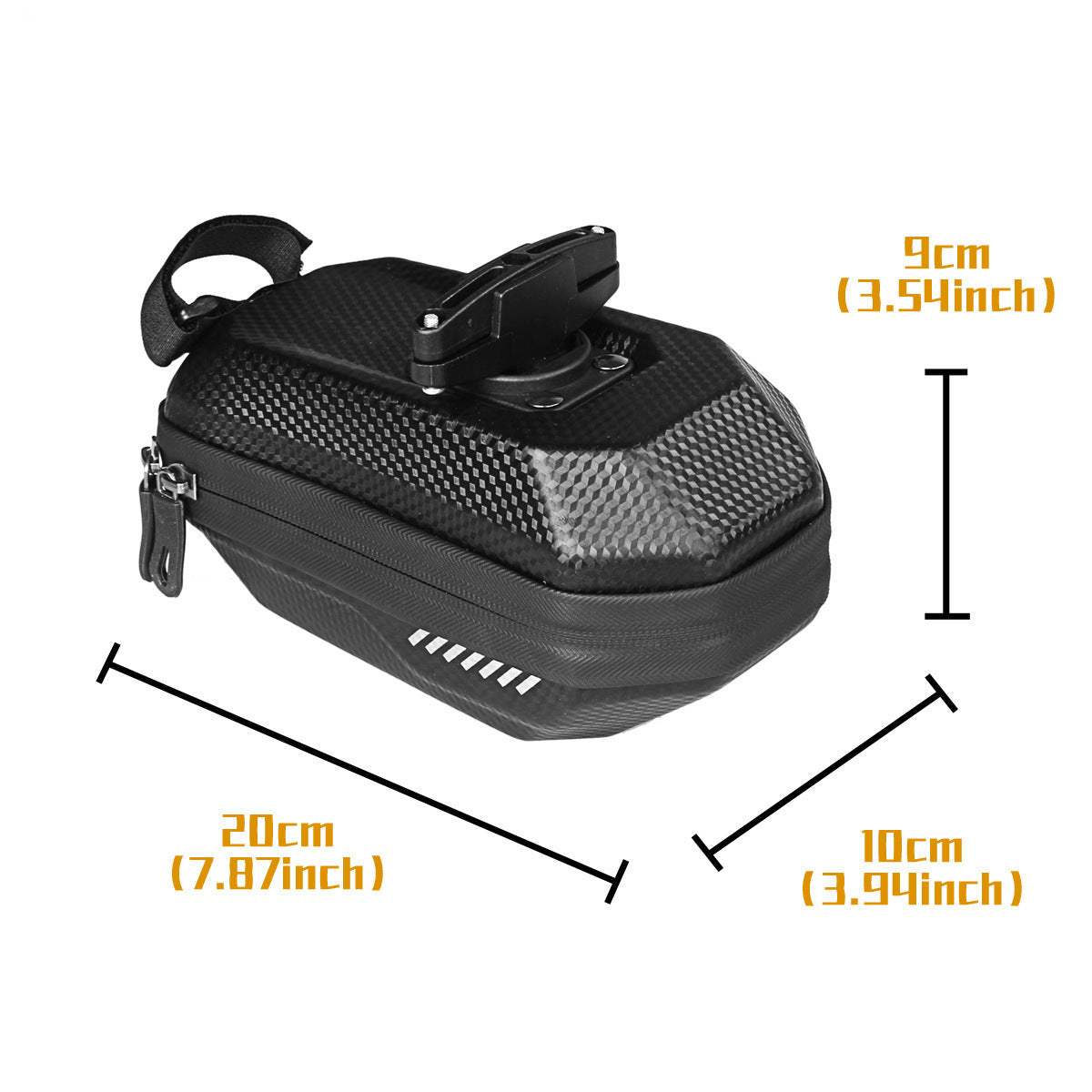 EVA Hard-Shell Bicycle Saddle Bag, 20 × 10 × 9 cm