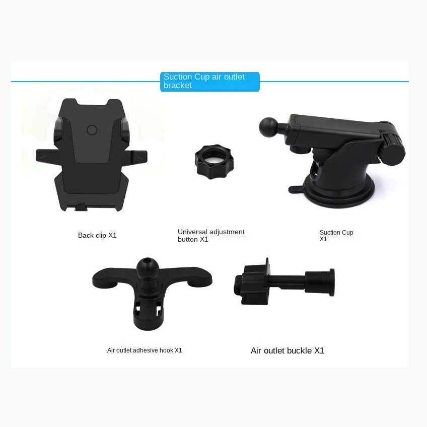 Universal Auto-Lock Car Phone Mount – Air Vent, Suction Cup & Clamp | Telescopic Arm, One-Hand Operation | Fits All Phones