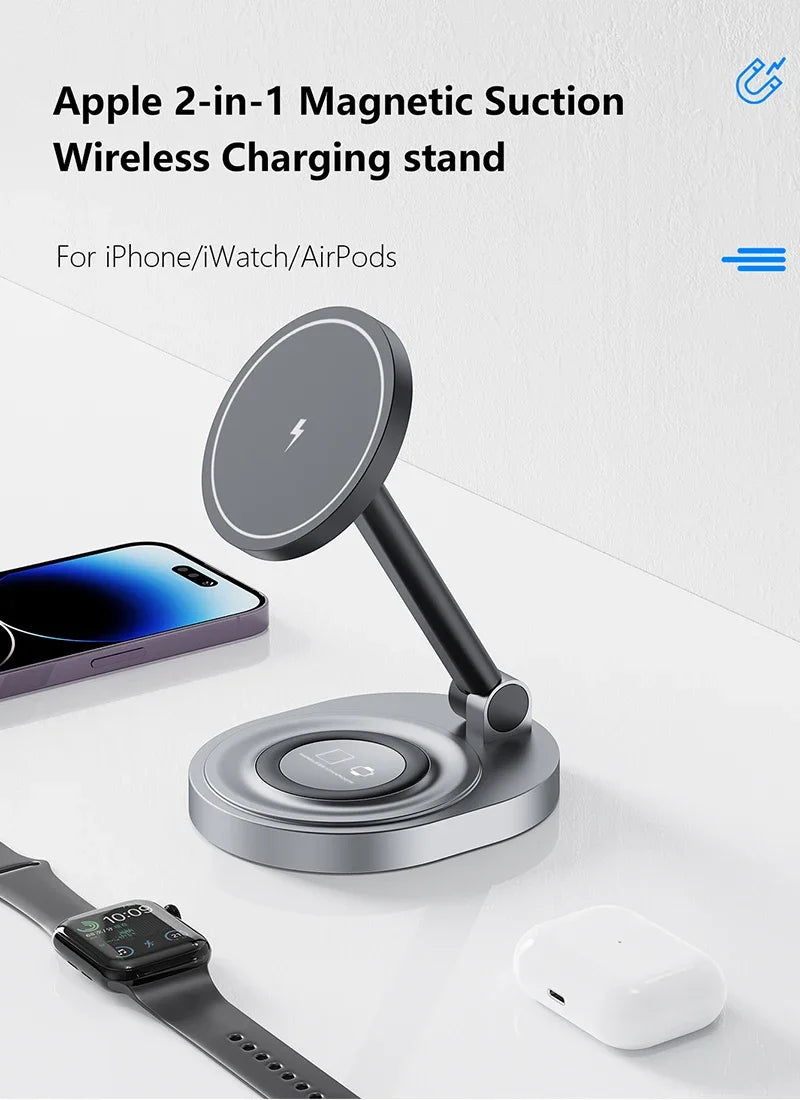 3-in-1 Magnetic Wireless Charging Stand for Phone, Watch and Earbuds