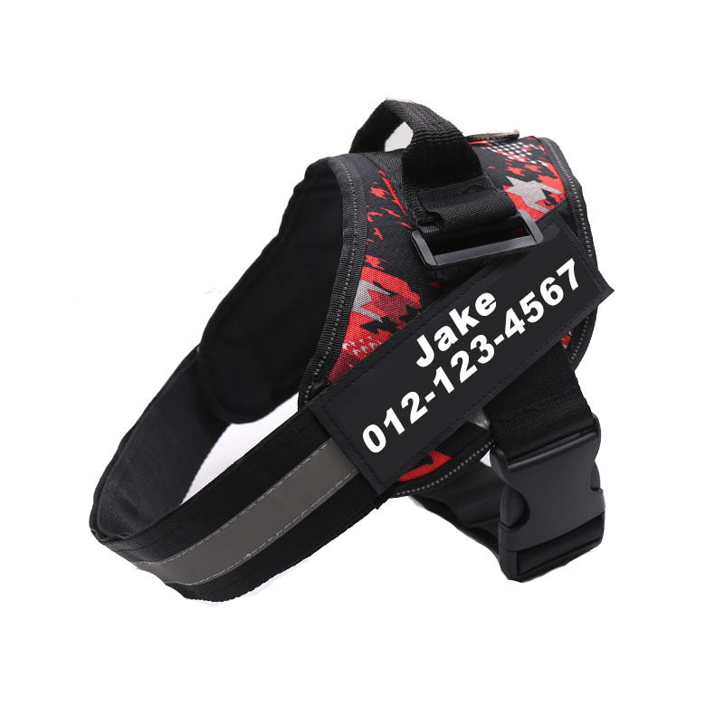 Personalized No-Pull Dog Harness – Oxford Cloth with Custom ID Patch, Reflective Strip & Top Handle | Baby to XXL | 13 Styles