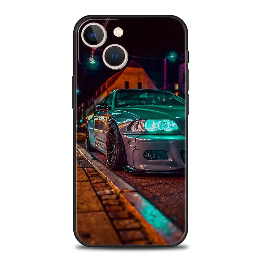 Blue & Red JDM Sports Car TPU Phone Case for iPhone 12–15