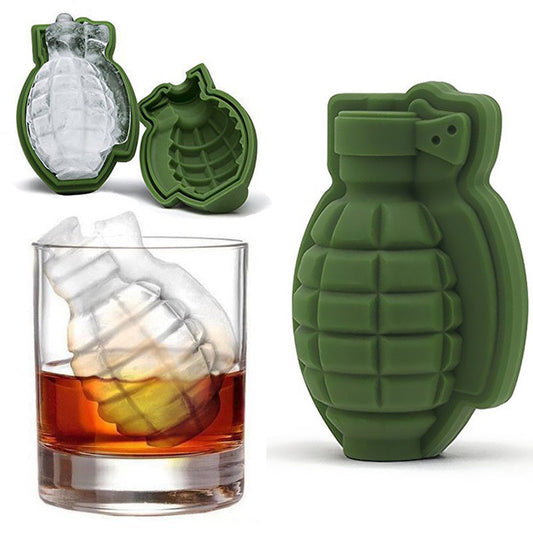 3D Grenade Ice Cube Mold | Food-Grade Silicone | Whiskey & Cocktail Bar Mold
