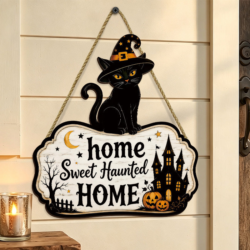 Halloween Wooden Black Cat Door & Wall Decoration