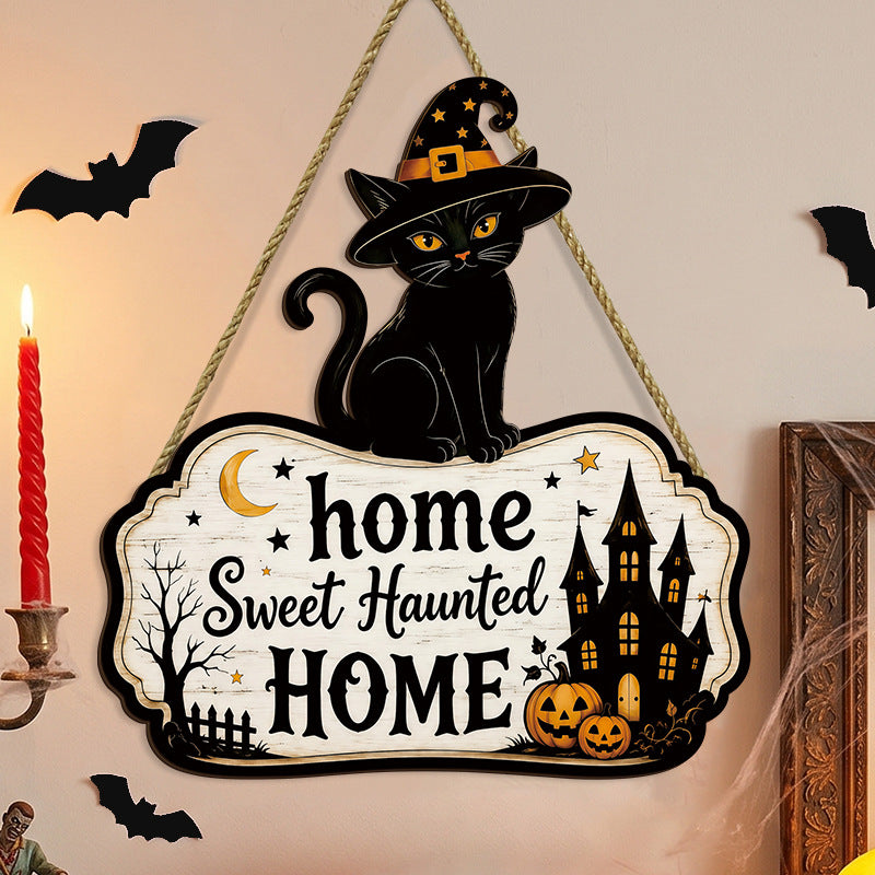 Halloween Wooden Black Cat Door & Wall Decoration