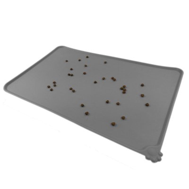 Silicone Pet Feeding Mat with Raised Edges – Waterproof, Non-Slip, Easy Clean | Dogs & Cats | Grey or Black