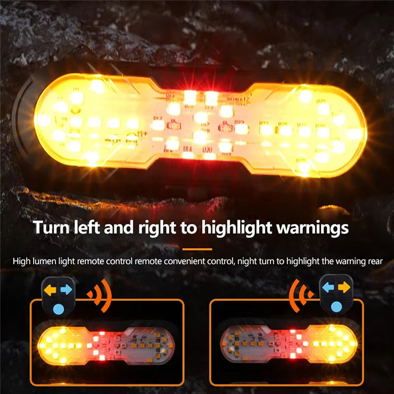 Wireless Remote Bike Tail Light – Turn Signal, Horn & USB-C Rechargeable Safety Light