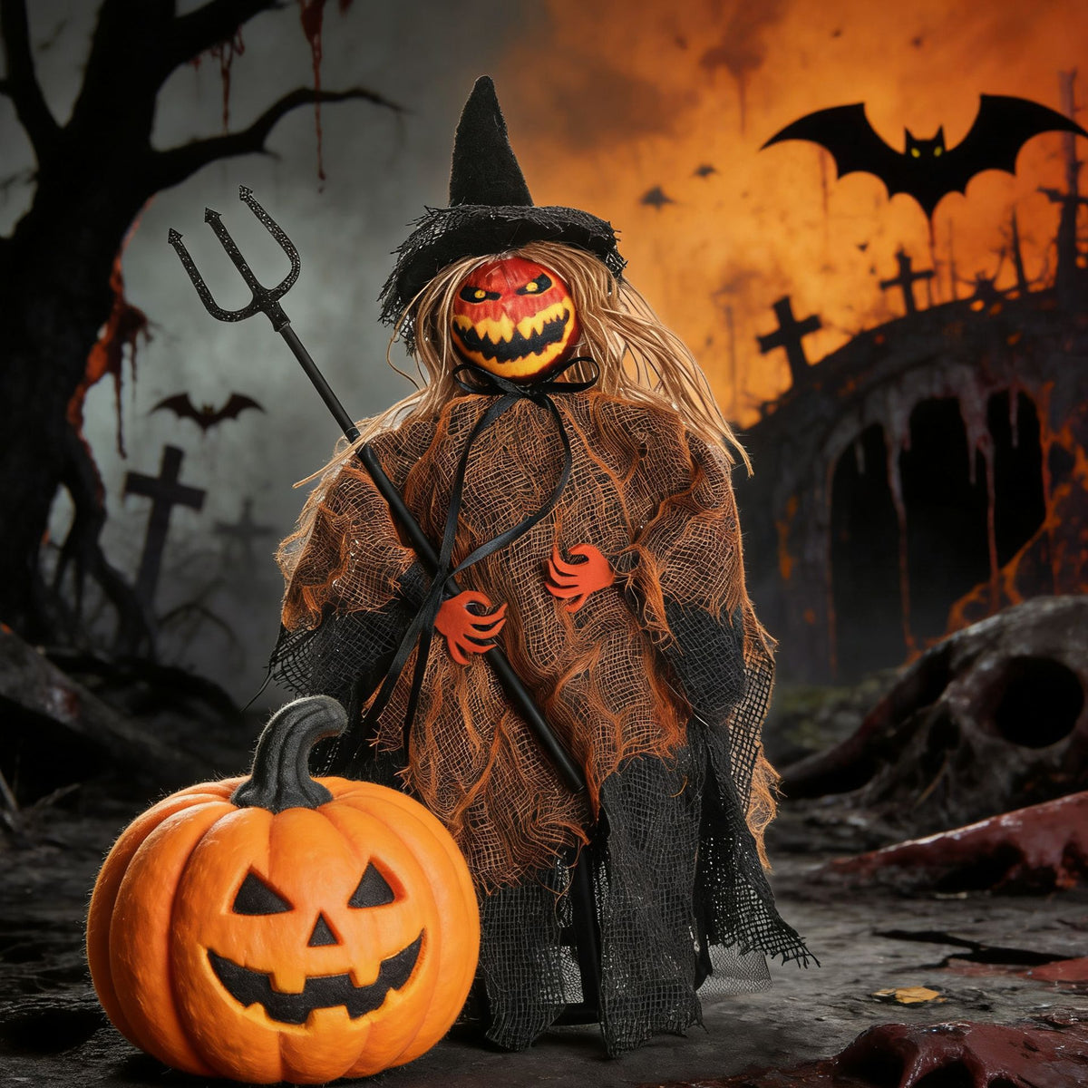 Fabric Halloween Ghost or Pumpkin Decoration
