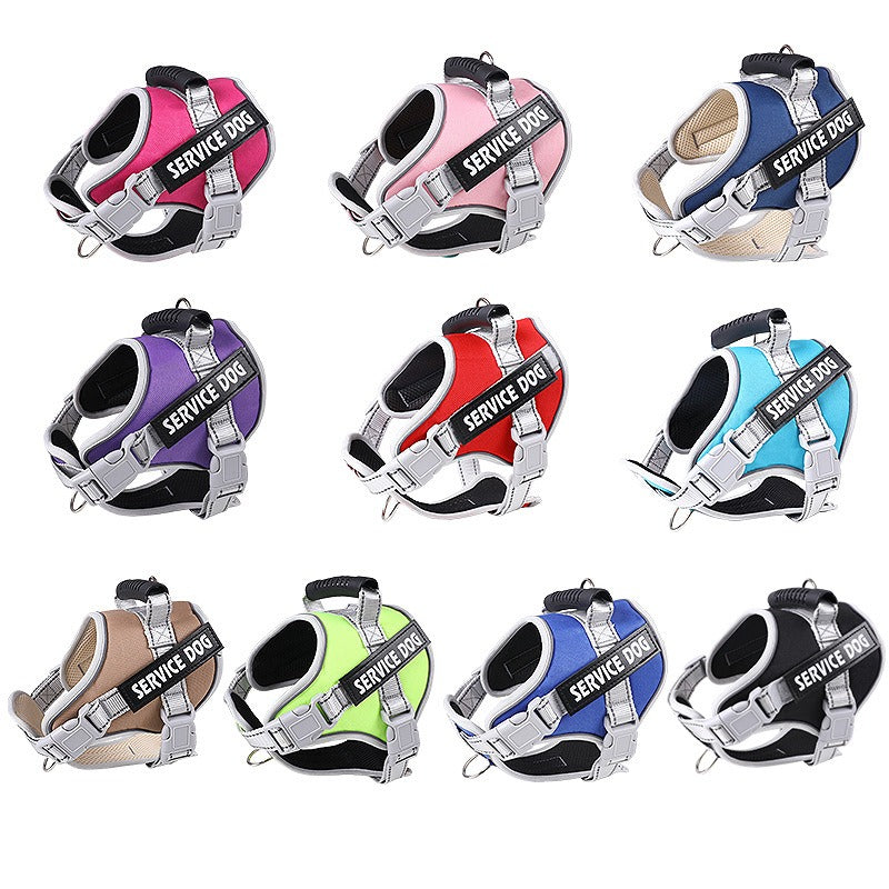 No-Pull Dog Harness with Reflective Trim, Top Handle & Velcro Patch – Padded, Adjustable, Dual D-Ring | XS–XXL | 10 Colors | Optional Leash Bundle