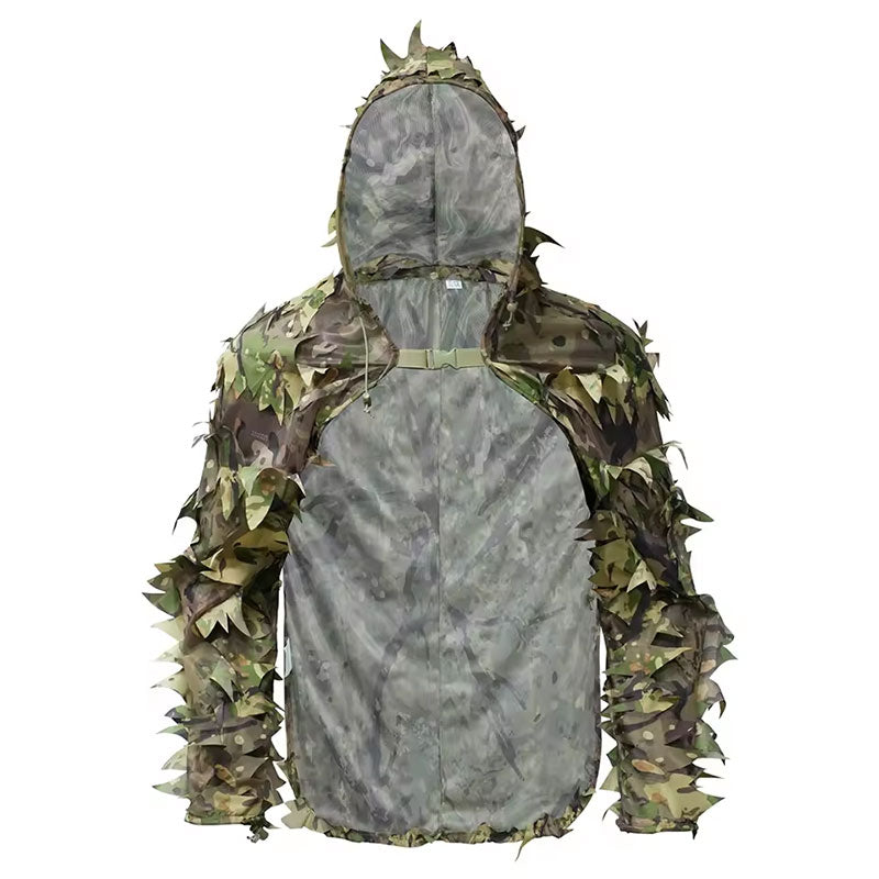 3D Leafy Ghillie Suit Jacket with Hood | Tactical Camo Cloak for Hunting & Airsoft