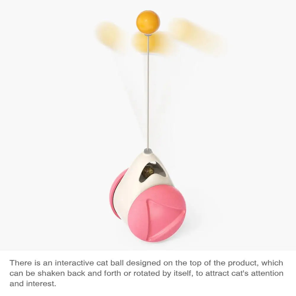 Self-Balancing Wheeled Cat Toy – Auto-Righting Balance Car with Feather Wand & Ball Teaser | Hands-Free | Cats & Kittens | 5 Colors