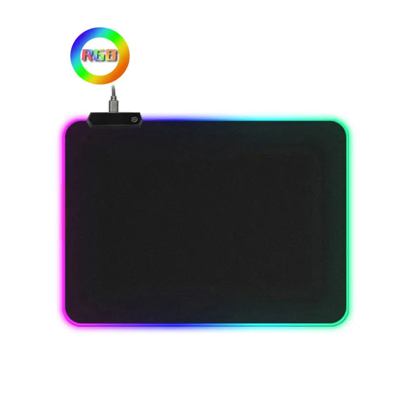 RGB LED Gaming Mouse Pad with Non-Slip Rubber Base, 4 mm