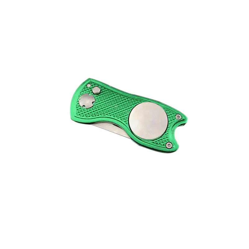 Foldable Golf Divot Tool with Magnetic Ball Marker – Stainless Steel Pitch Fork