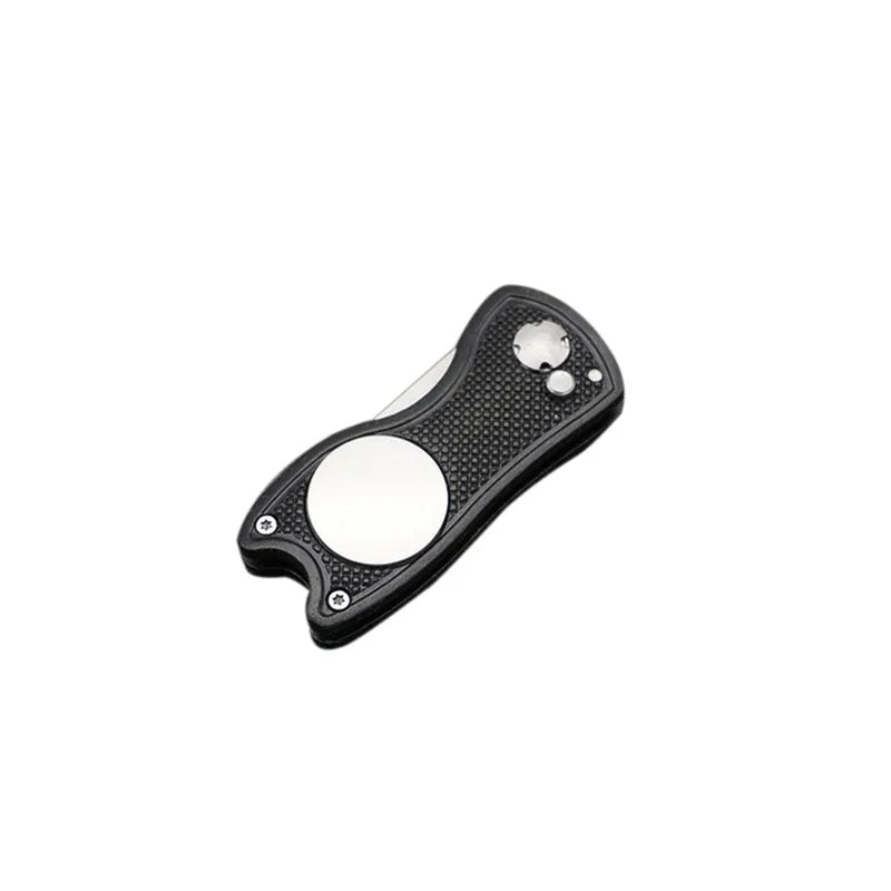 Foldable Golf Divot Tool with Magnetic Ball Marker – Stainless Steel Pitch Fork