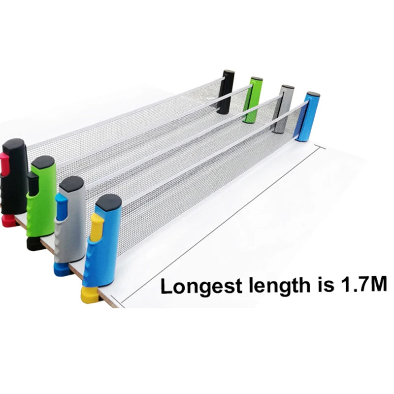 Portable 1.7 m Retractable Table Tennis Net Set with Rackets and Balls