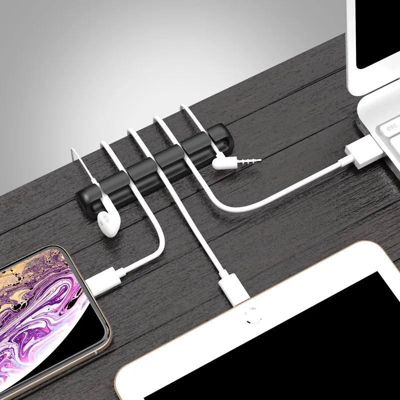 Silicone Cable Organizer with Fixed Buckle, S–L Sizes