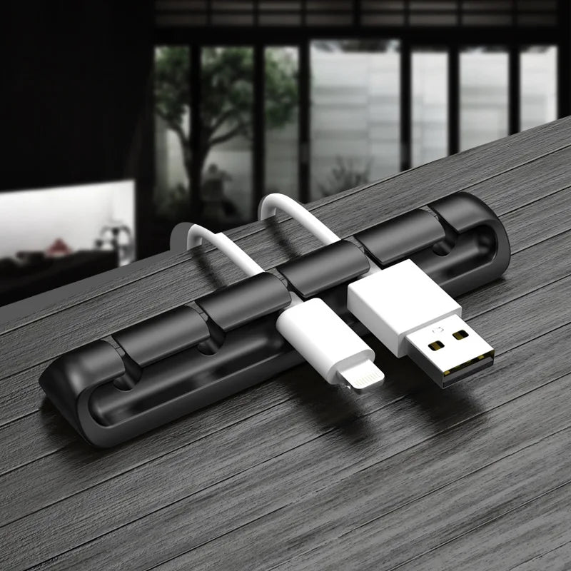 Silicone Cable Organizer with Fixed Buckle, S–L Sizes