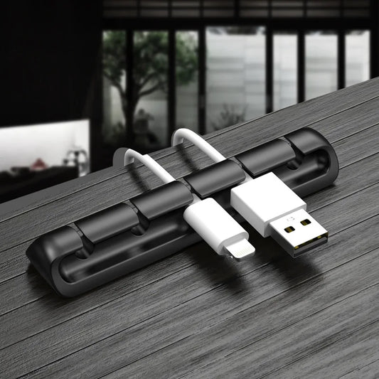 Silicone Cable Organizer with Fixed Buckle, S–L Sizes