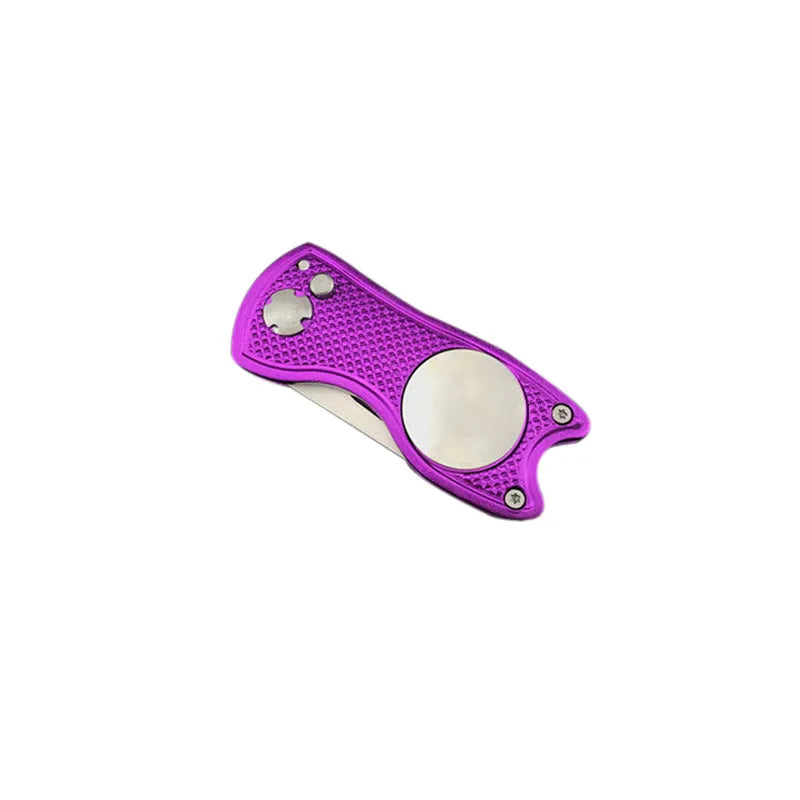 Foldable Golf Divot Tool with Magnetic Ball Marker – Stainless Steel Pitch Fork