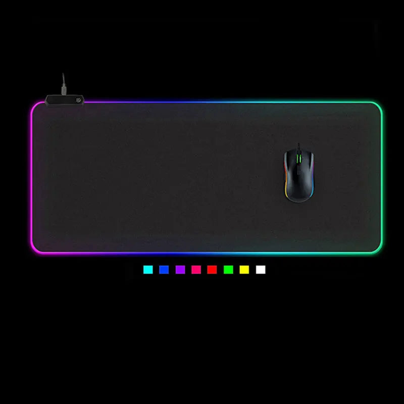 RGB LED Gaming Mouse Pad with Non-Slip Rubber Base, 4 mm