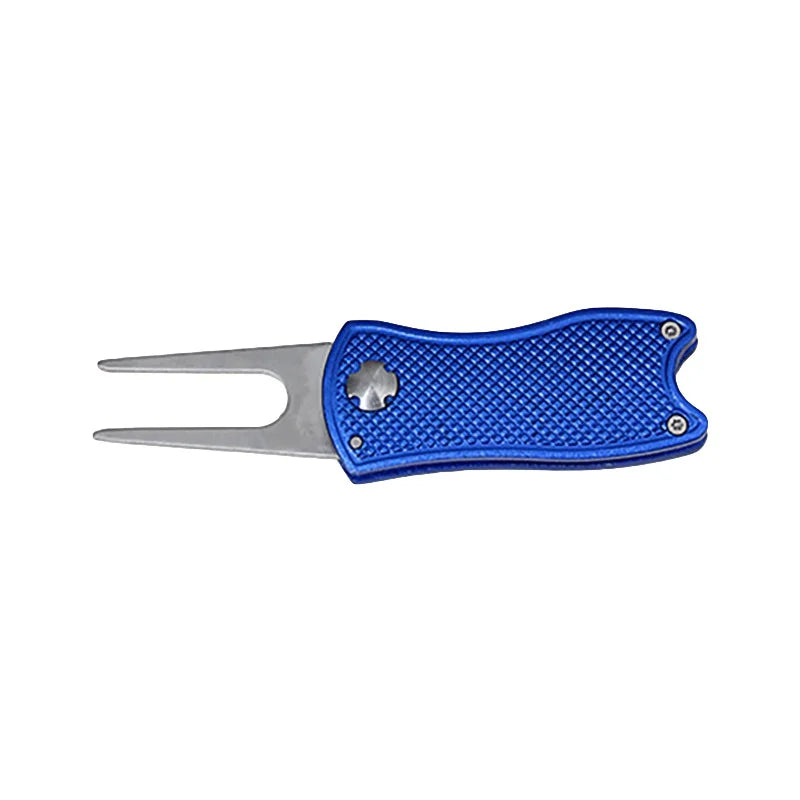 Foldable Golf Divot Tool with Magnetic Ball Marker – Stainless Steel Pitch Fork