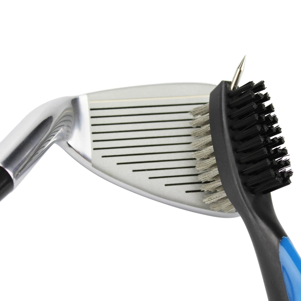 Double-Sided Golf Groove Cleaning Brush – Clips to Bag with Keychain