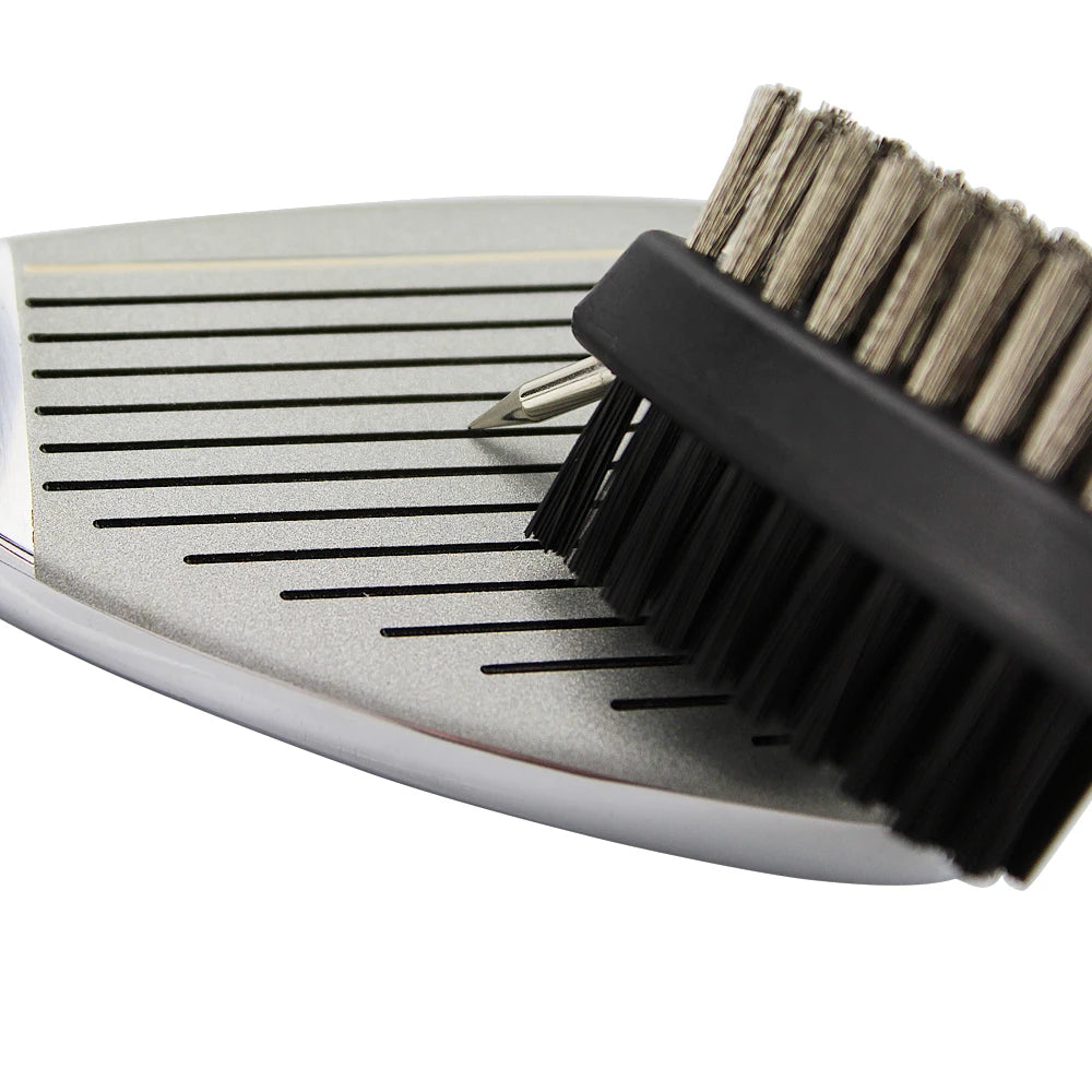 Double-Sided Golf Groove Cleaning Brush – Clips to Bag with Keychain