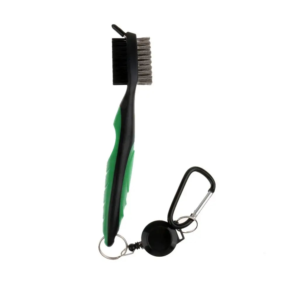 Double-Sided Golf Groove Cleaning Brush – Clips to Bag with Keychain