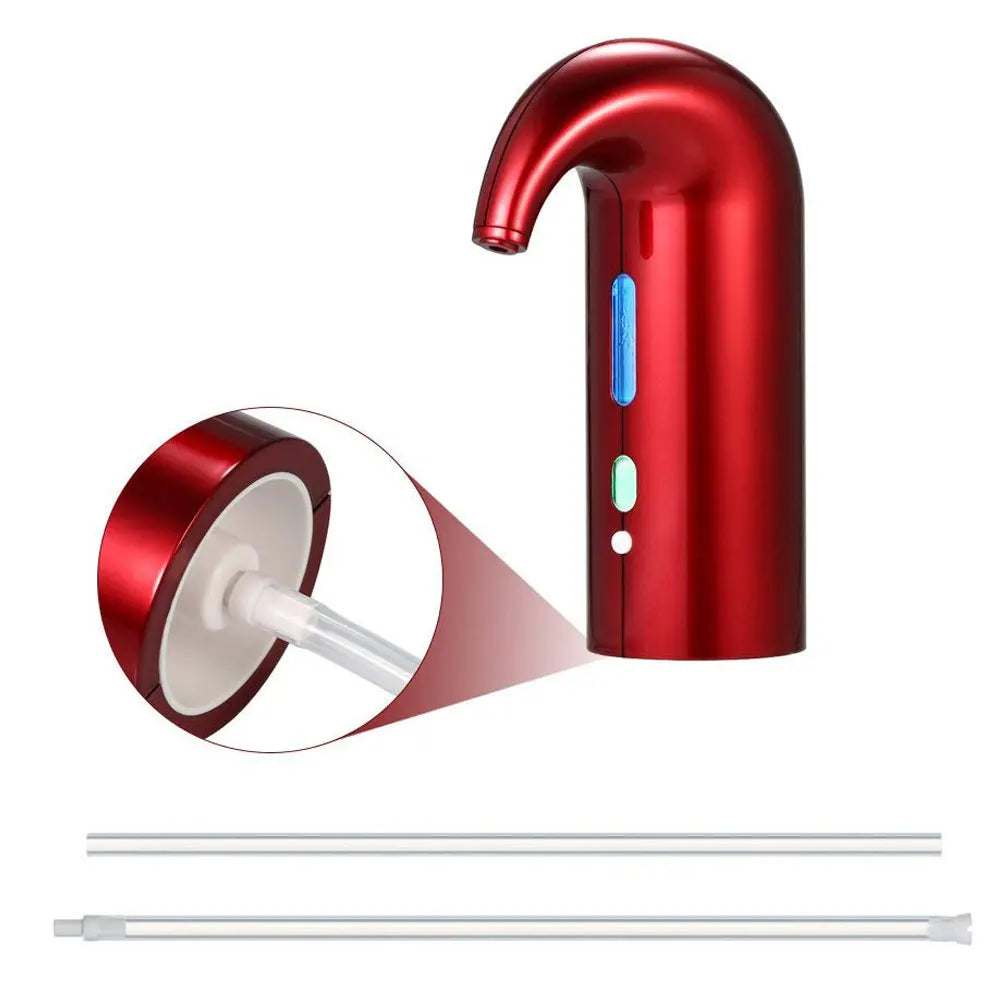 Portable Electric Wine Aerator & Pourer – One-Touch USB Rechargeable Wine Decanter Dispenser | Black, Red & White